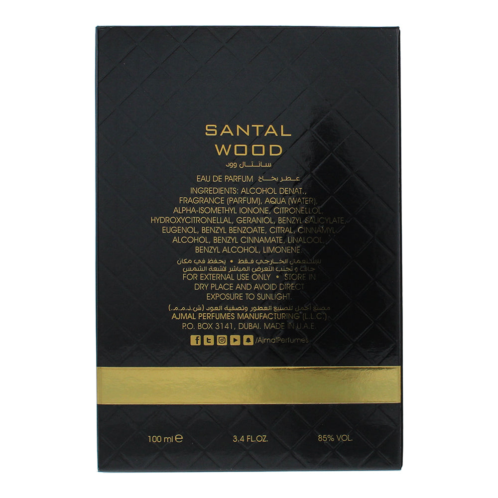 Ajmal Santal Wood Eau de Parfum 100ml - Ingredients