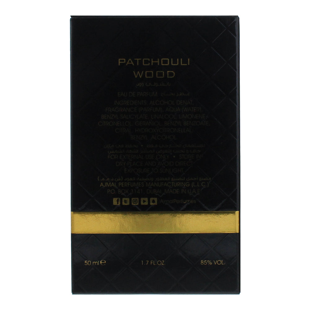 Ajmal Patchouli Wood Eau de Parfum 50ml - Ingredients