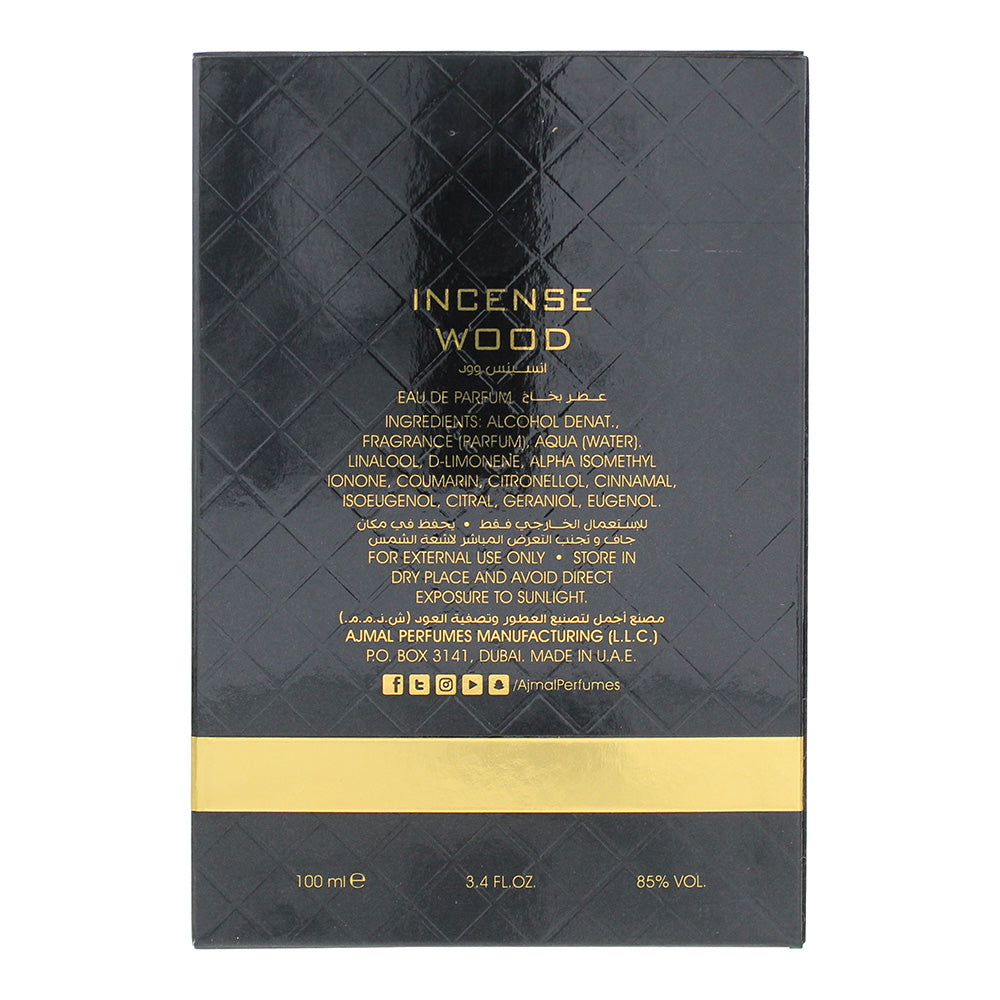 Ajmal Incense Wood Eau de Parfum 100ml - Ingredients