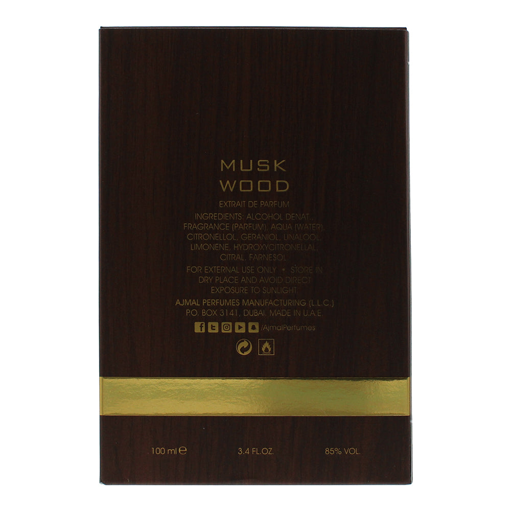 Ajmal Musk Wood Extrait de Parfum 100ml - Ingredients