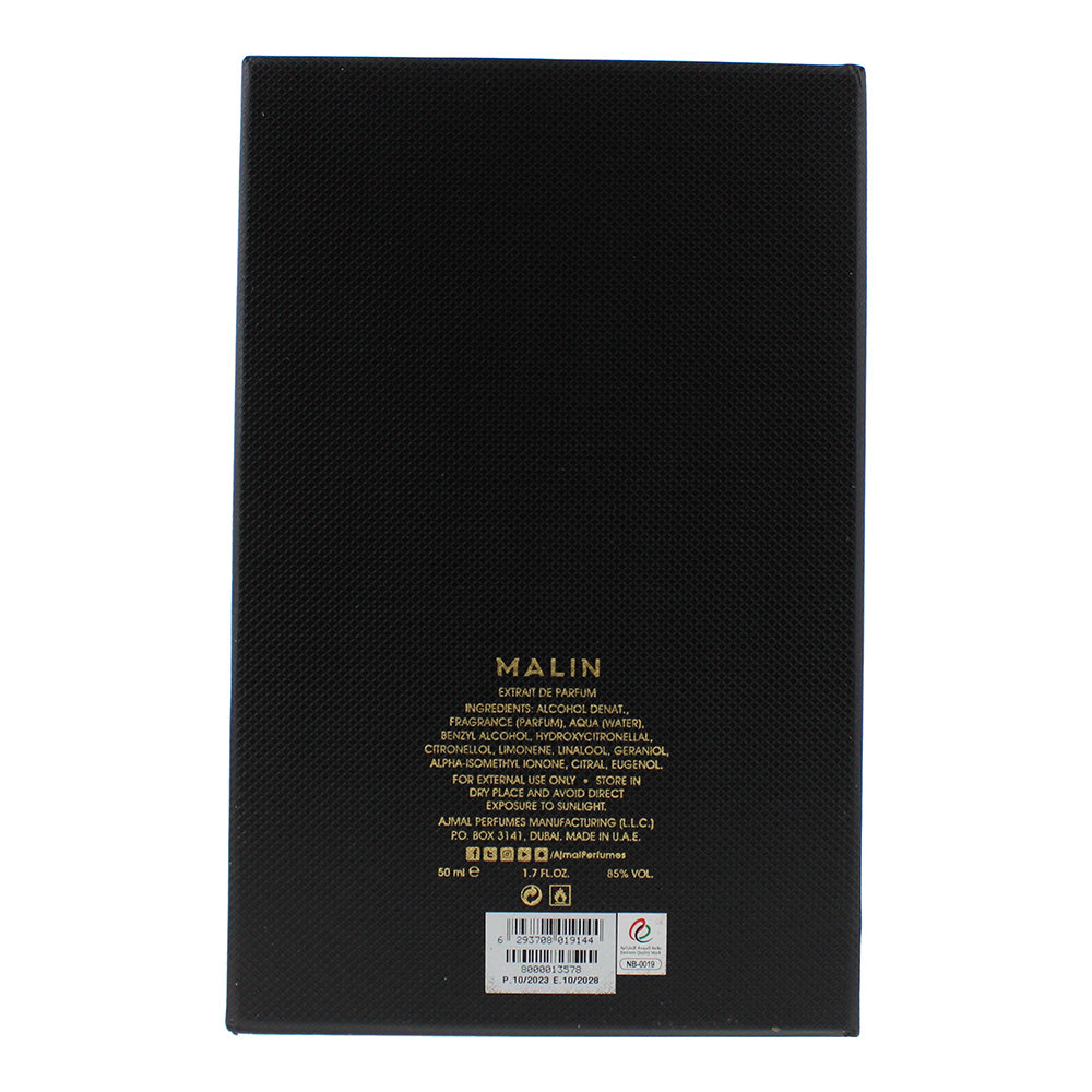 Ajmal Malin Extrait de Parfum 50ml - Ingredients