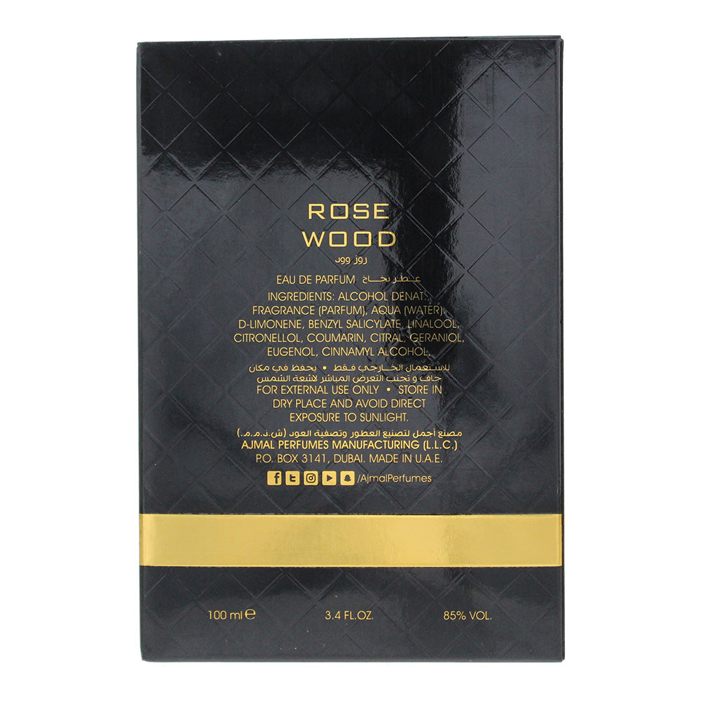 Ajmal Rose Wood Eau de Parfum 100ml - Ingredients