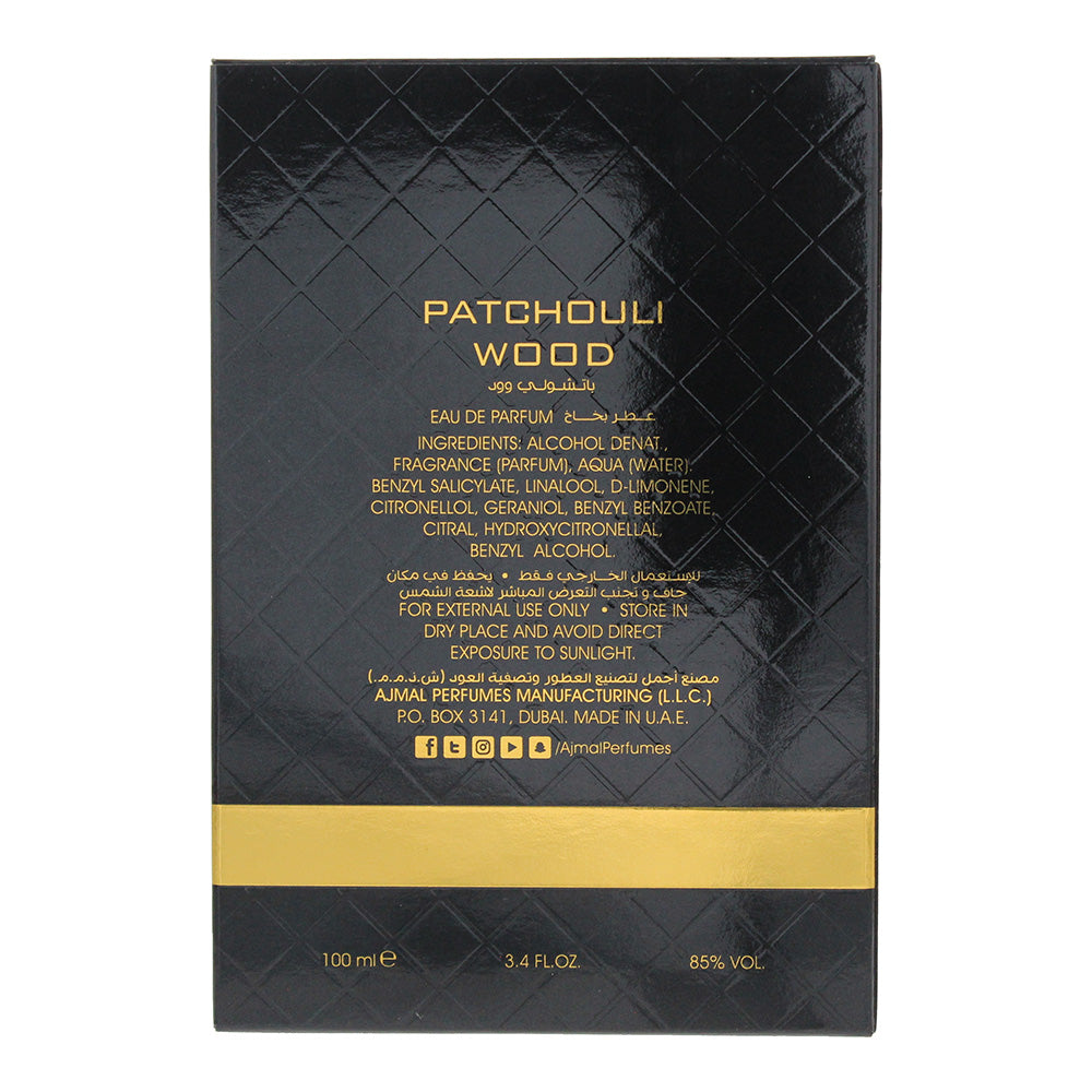 Ajmal Patchouli Wood Eau de Parfum 100ml - Ingredients