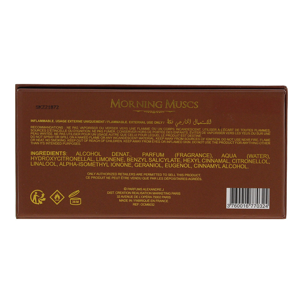 Alexandre.J The Collector Morning Muscs Eau de Parfum 100ml - Ingredients