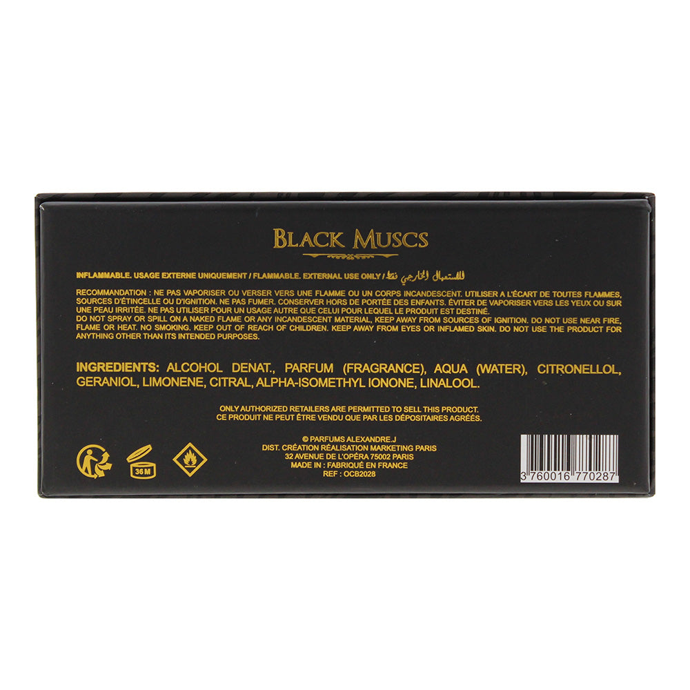 Alexandre.J The Collector Black Muscs Eau de Parfum 100ml - Ingredients