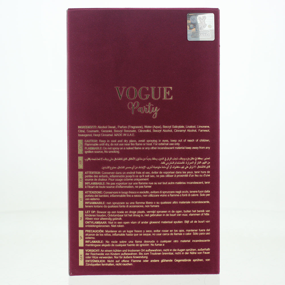 Maison Alhambra Vogue Party Eau de Parfum 100ml - Ingredients