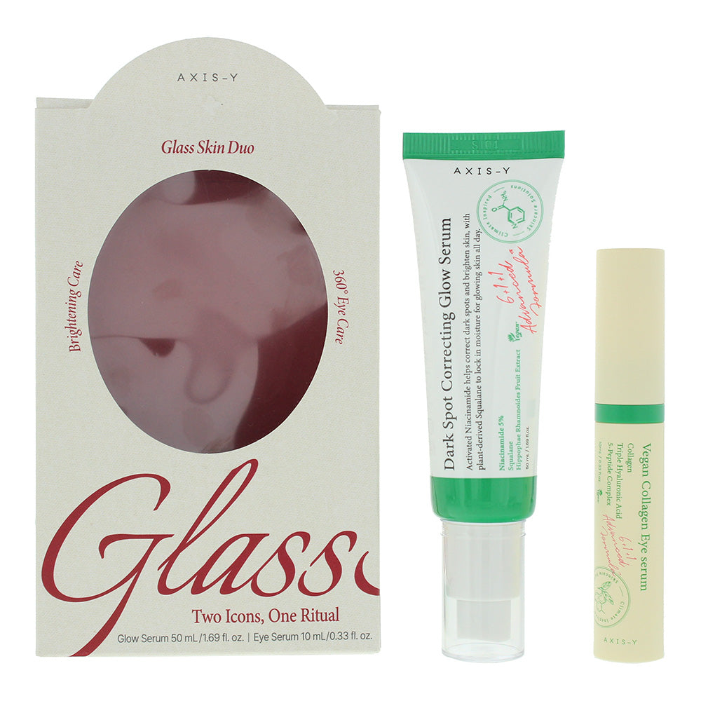 Axis-Y Glass 2 Piece Gift Set: Face Serum 50ml - Eye Serum 10ml