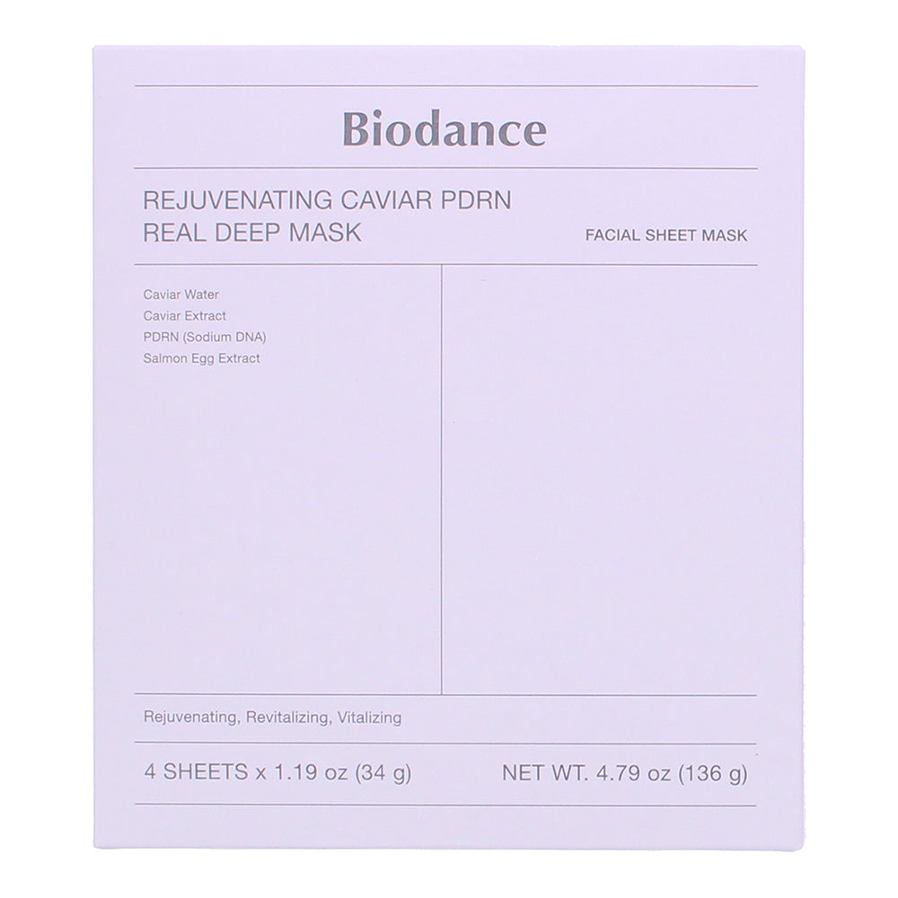 Biodance Rejuvenating Caviar Pdrn Real Deep Mask Sheets 4 x 34g - Box