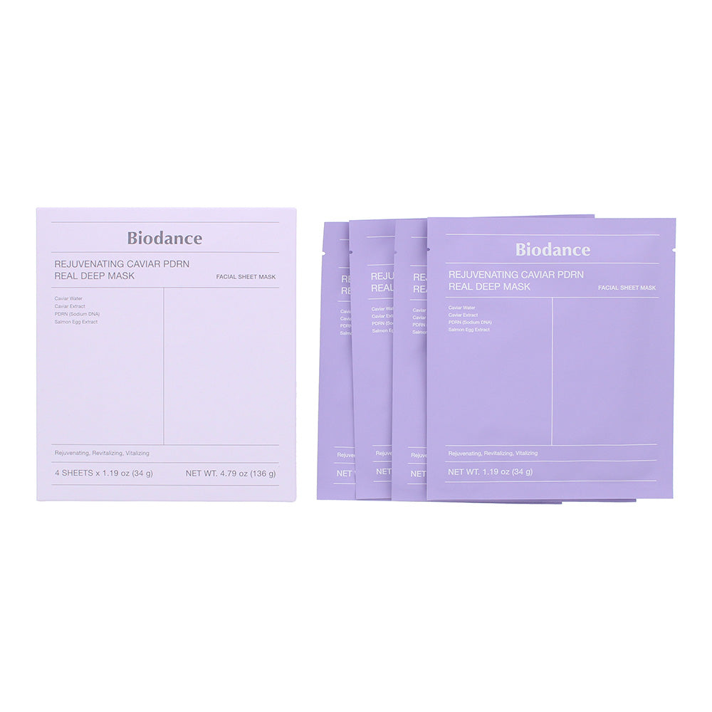 Biodance Rejuvenating Caviar Pdrn Real Deep Mask Sheets 4 x 34g