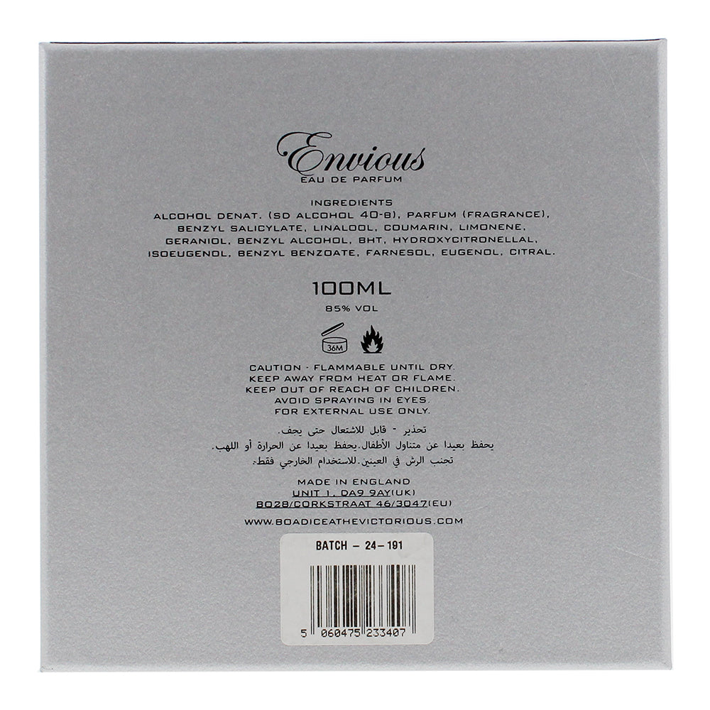 Boadicea The Victorious Envious Eau de Parfum 100ml - Ingredients