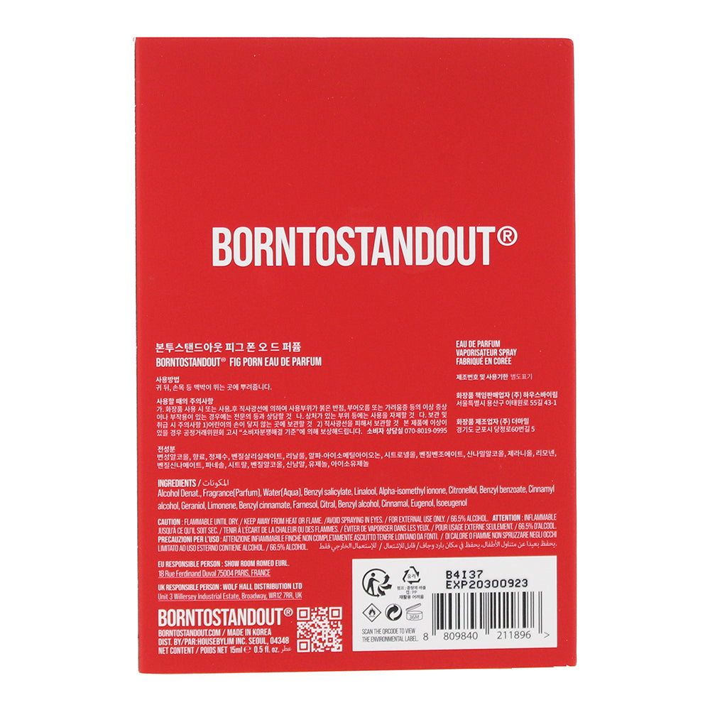 Borntostandout Fig Porn Eau de Parfum 15ml - Ingredients