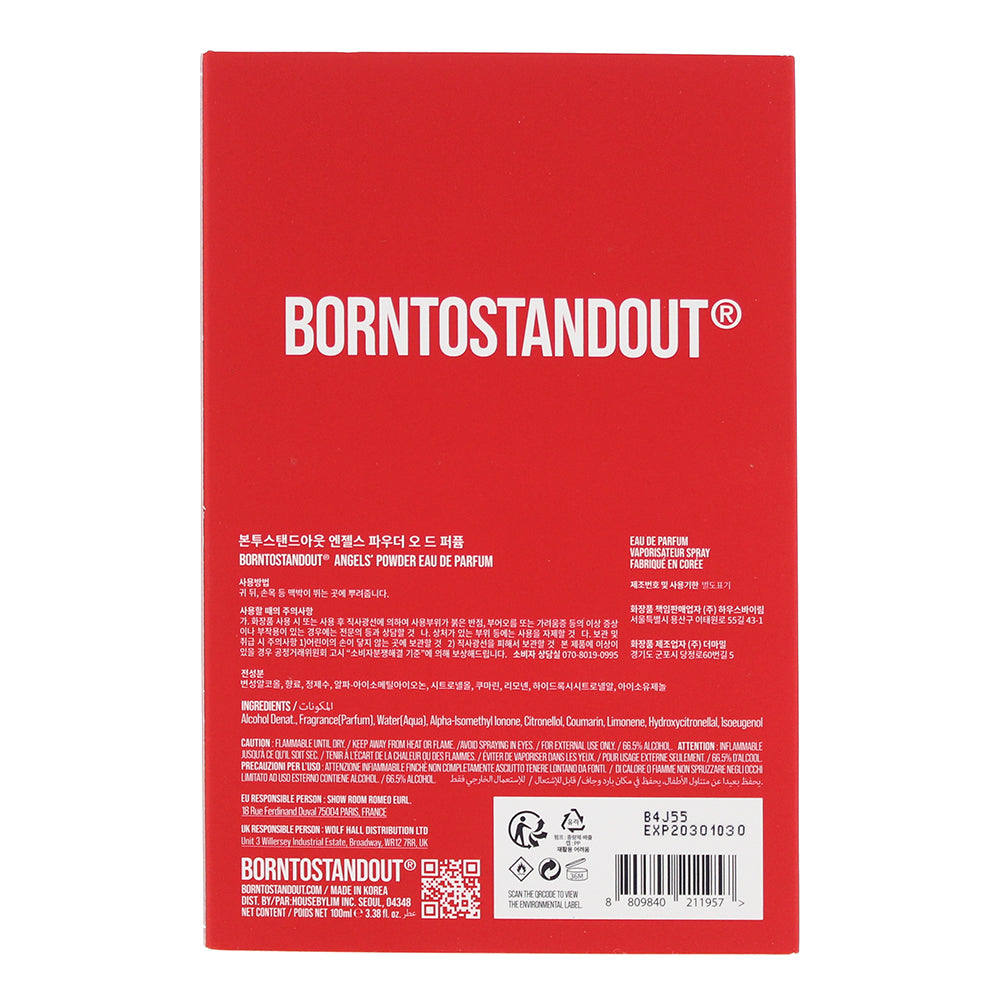 Borntostandout Angels' Powder Eau de Parfum 100ml - Ingredients