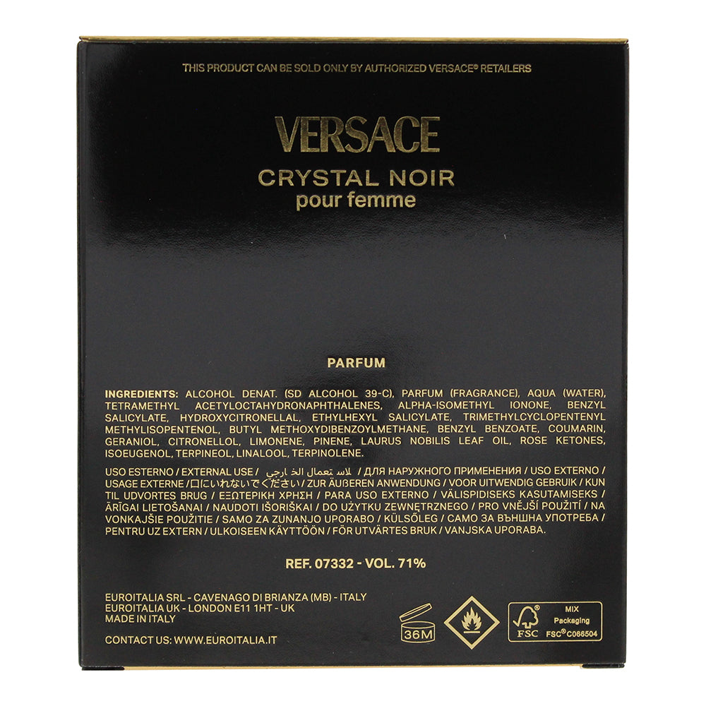 Versace Crystal Noir Parfum 90ml - Ingredients