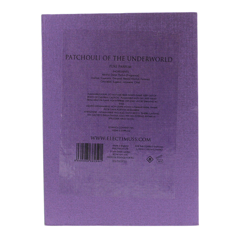 Electimuss Patchouli Of The Underworld Extrait de Parfum 100ml - Ingredients