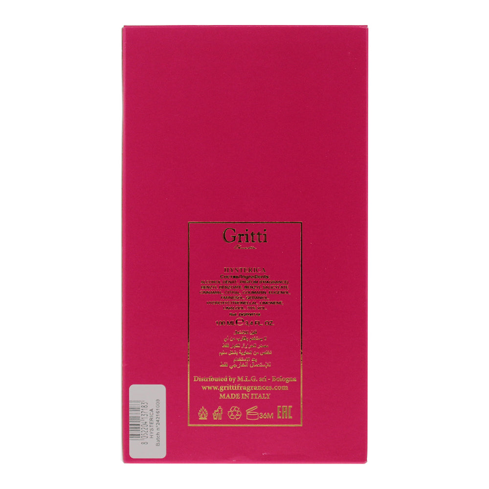 Gritti Hysterica Extrait de Parfum 100ml - Ingredients
