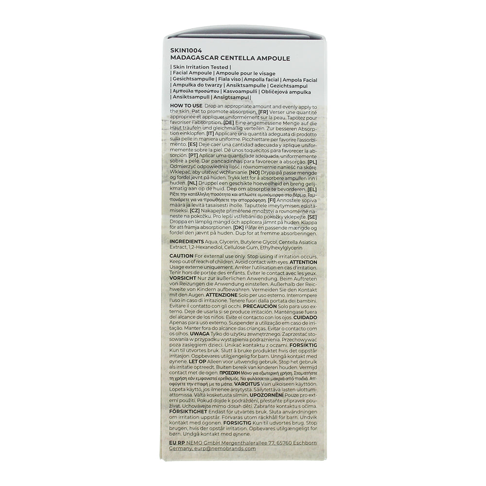 Skin1004 Madagascar  Centella Ampoule 100ml - Ingredients