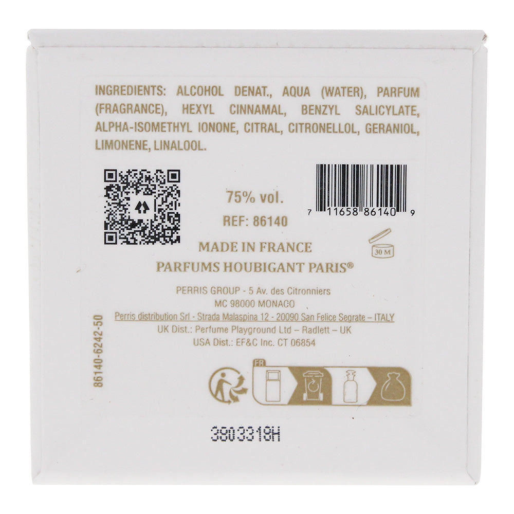 Houbigant Pivoine Souveraine Eau de Parfum 100ml - Ingredients