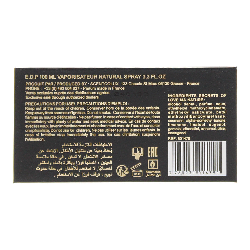 M. Micallef Secrets Of Love Ma Nature Eau de Parfum 100ml - Ingredients