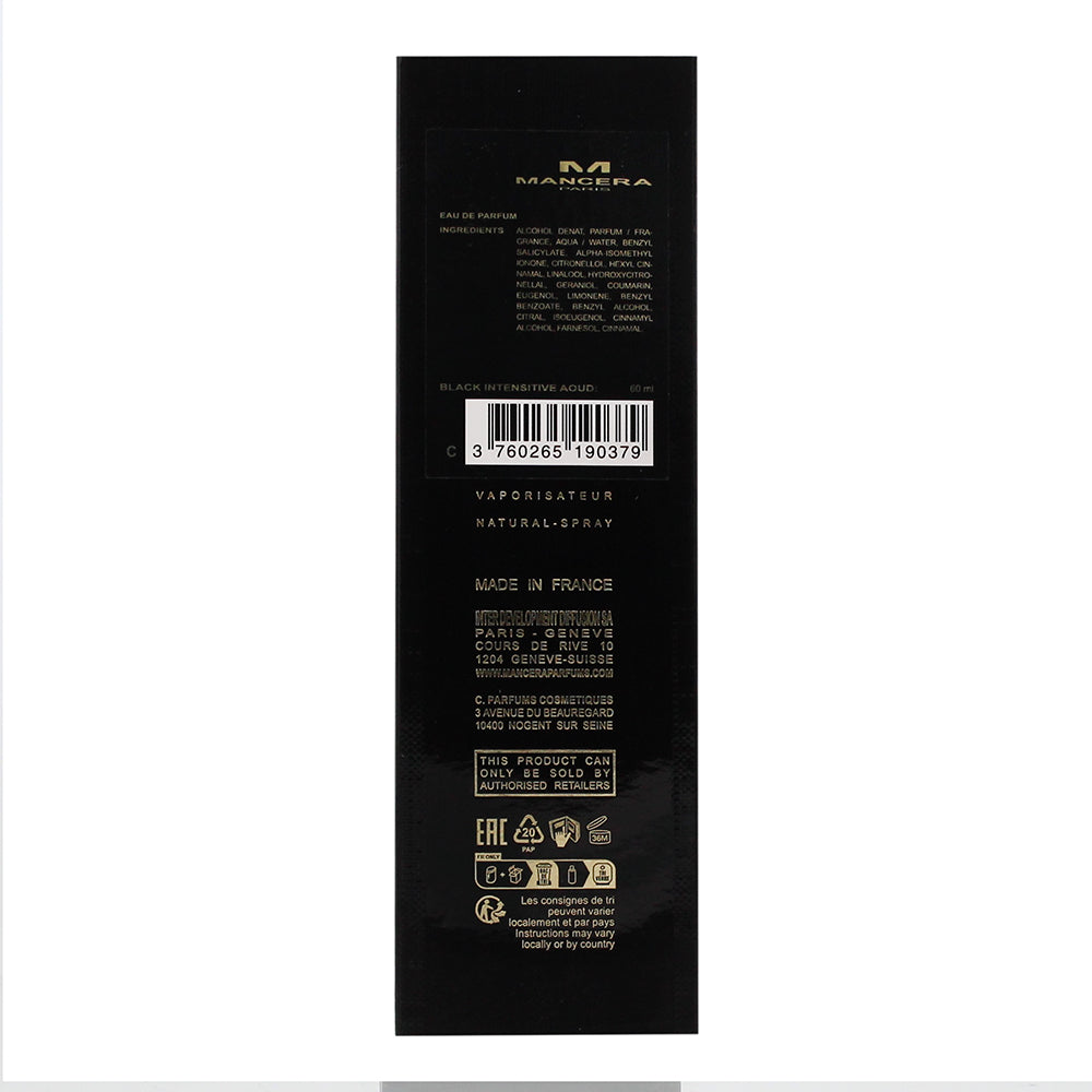 Mancera Paris Black Intensitive Aoud Eau de Parfum 60ml