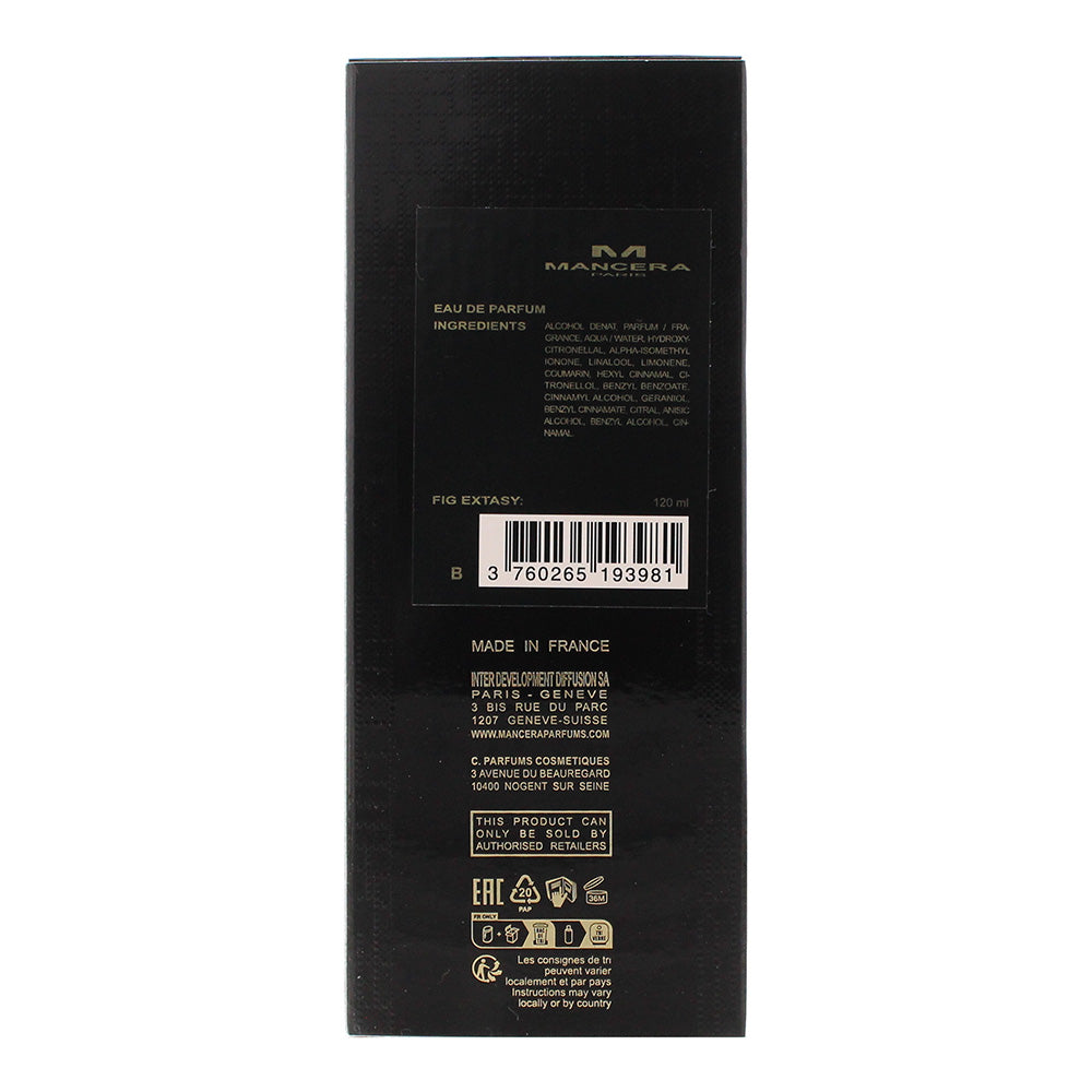 Mancera Paris Fig Extasy Eau de Parfum 120ml - Ingredients