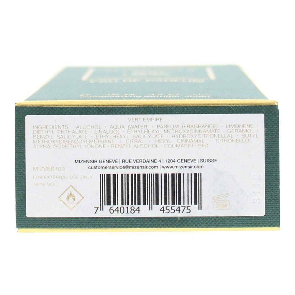 Mizensir Vert Empire Eau de Parfum 100ml - Ingredients
