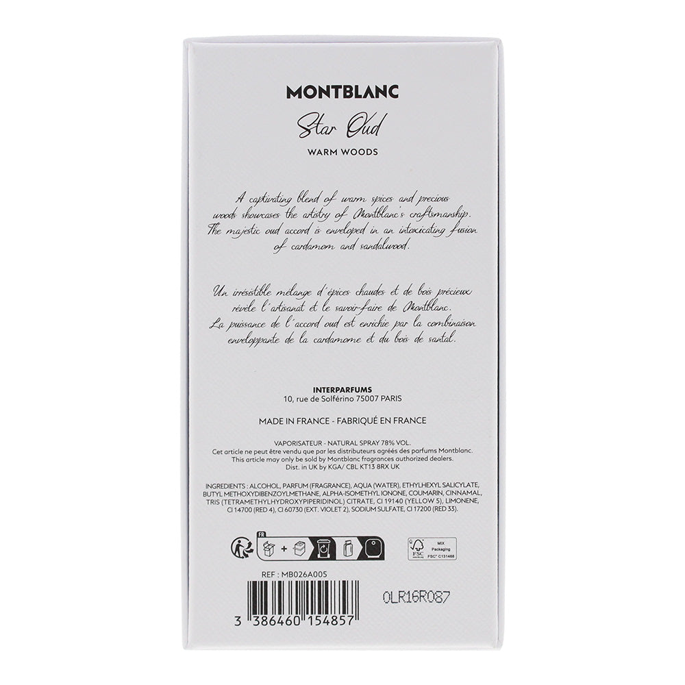 Montblanc Star Oud Eau de Parfum 125ml - Ingredients
