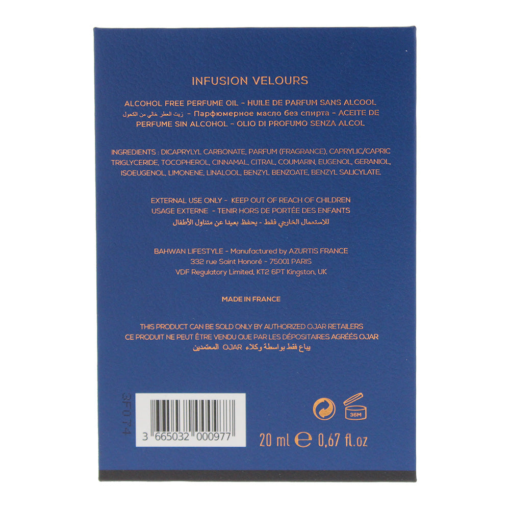 Ojar Infusion Velours Perfume Oil 20ml - Ingredients
