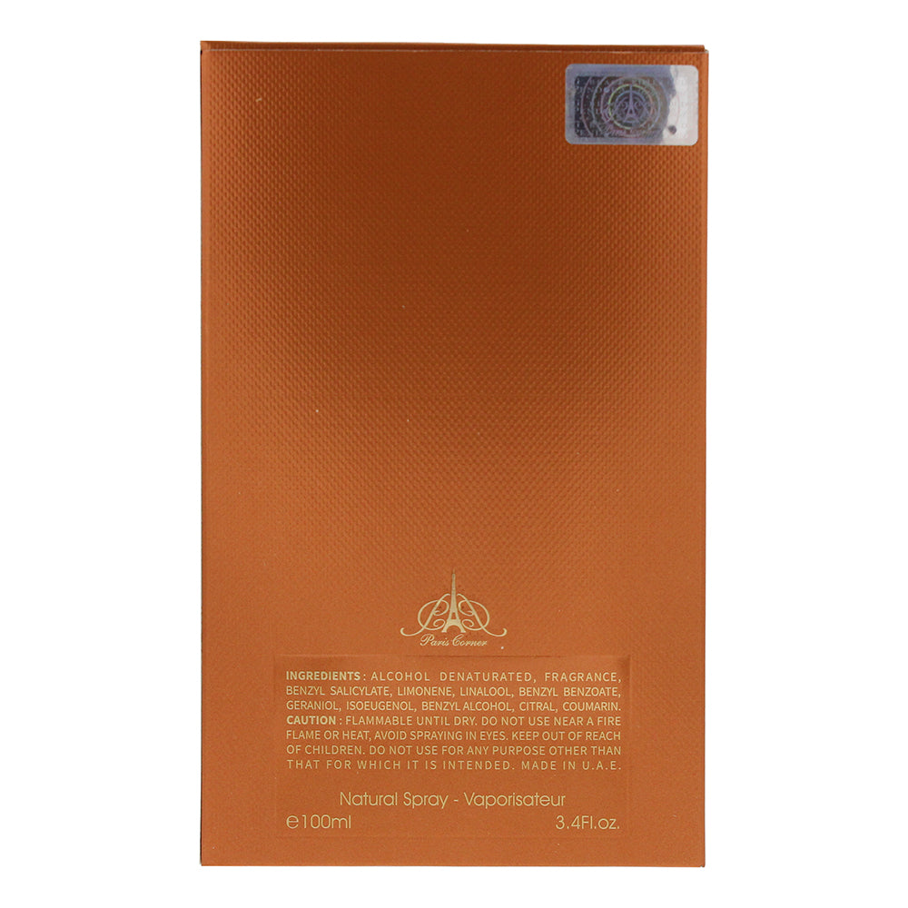 Paris Corner Voux Patisserie Eau de Parfum 100ml - Ingredients