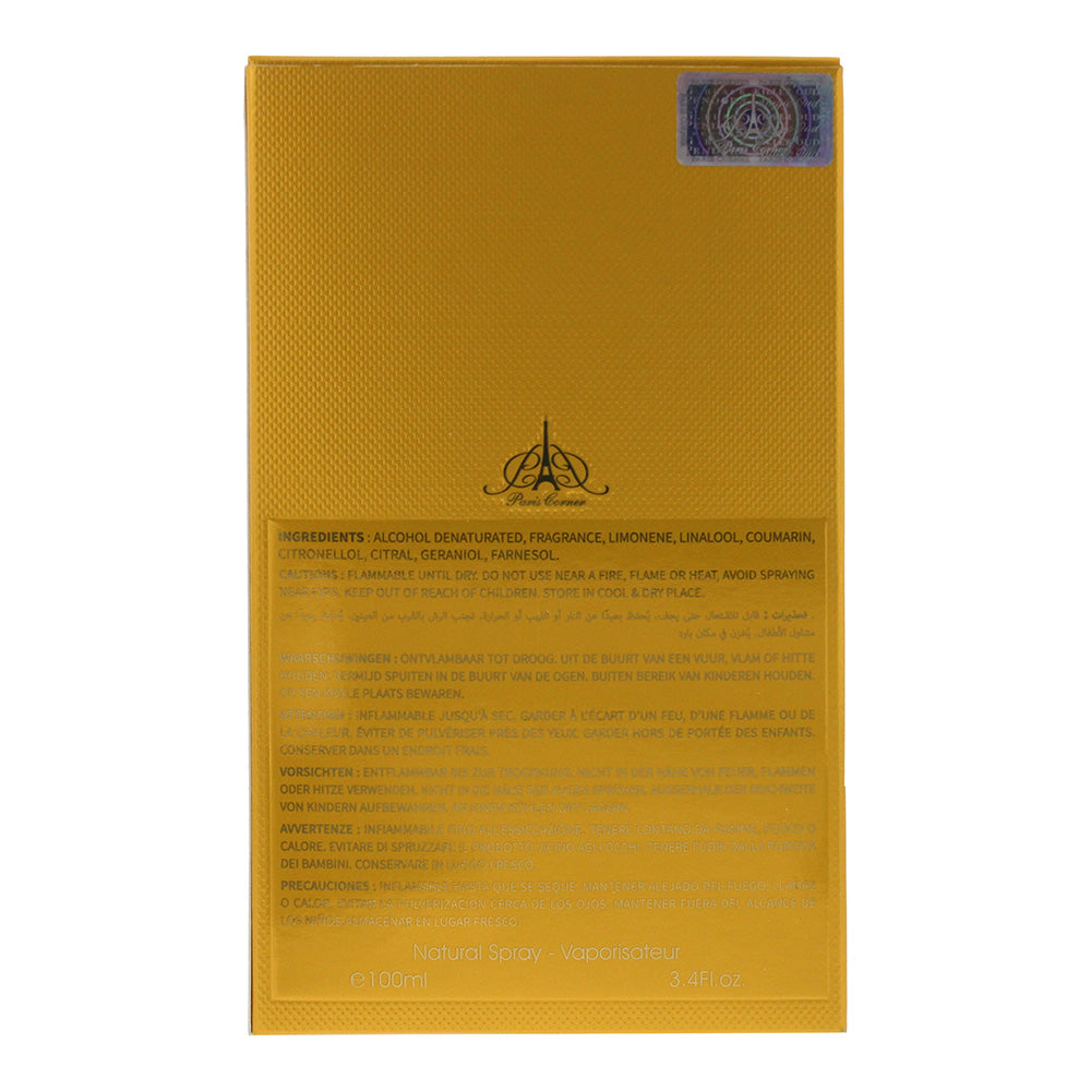 Paris Corner Voux Zeste Eau de Parfum 100ml - Ingredients