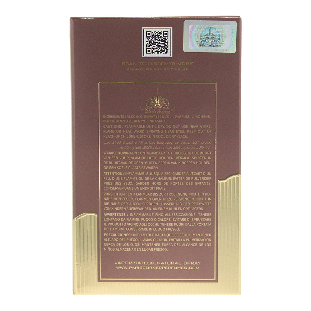 Paris Corner Date Caramel Eau de Parfum 100ml - Ingredients