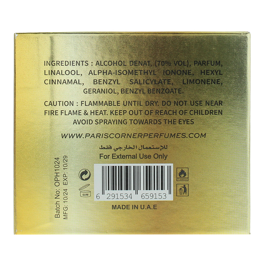 Paris Corner Ophidian Sweet Surrender Eau de Parfum 100ml - Ingredients