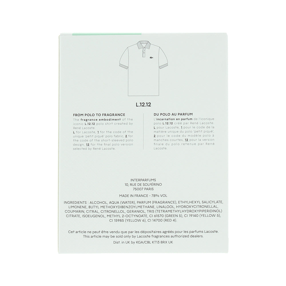 Lacoste Eau De Lacoste L.12.12 Blanc Eau Fraiche Eau de Toilette 100ml