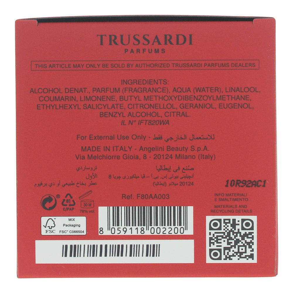 Trussardi Primo Eau de Parfum 100ml - Ingredients