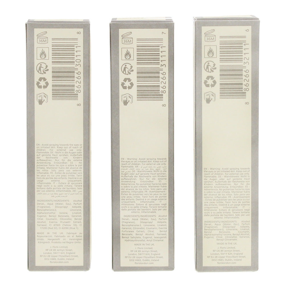 Floris 3 Piece Gift Set: Eau de Toilette 3 x 10ml -  No.89 - Elite- Santal