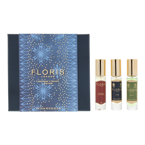 Floris 3 Piece Gift Set: Eau de Toilette 3 x 10ml -  No.89 - Elite- Santal