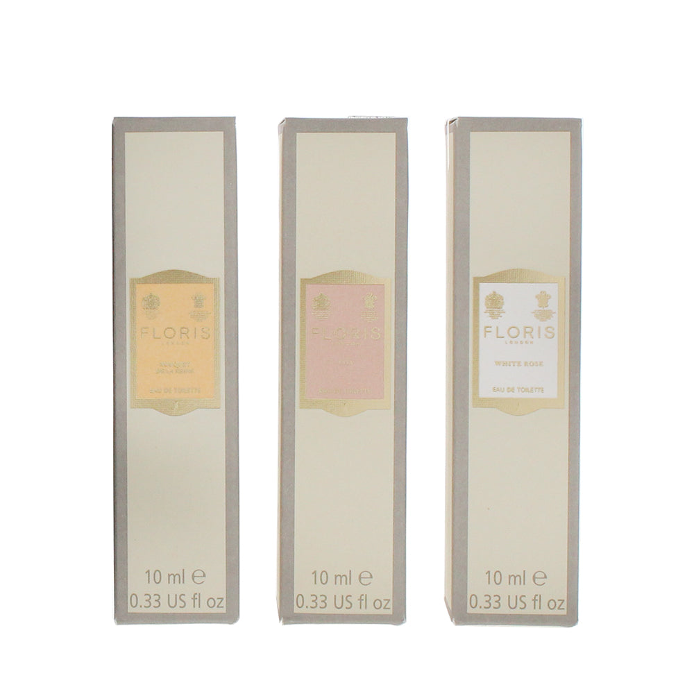 Floris 3 Piece Gift Set: Eau de Toilette 3 x 10ml -  White Rose- Lily - Bouquet  - Product