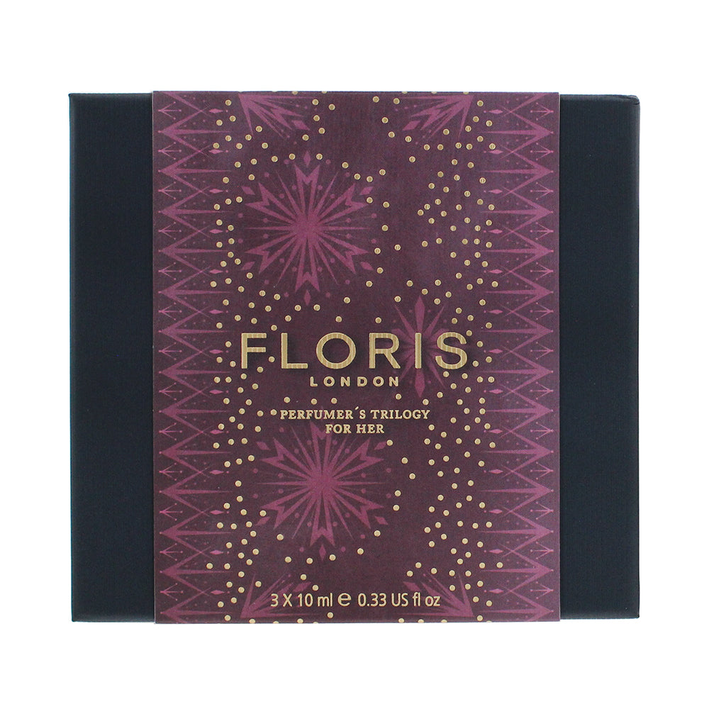 Floris 3 Piece Gift Set: Eau de Toilette 3 x 10ml -  White Rose- Lily - Bouquet  - Box