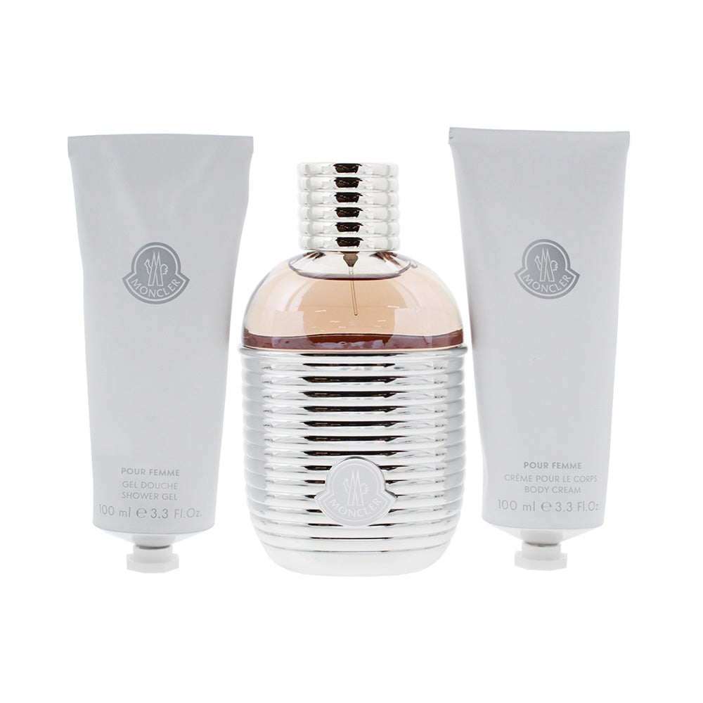 Moncler Pour Femme 3 Piece Gift Set: Eau de Parfum 100ml - Shower Gel 100ml - Bo - Product