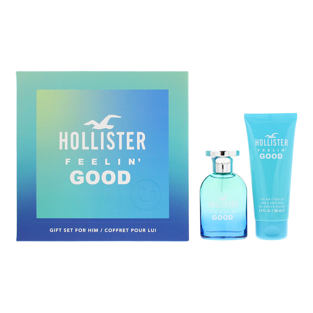 Hollister Feelin' Good For Him 2 Piece Gift Set: Eau De Toilette 50ml - Shower G