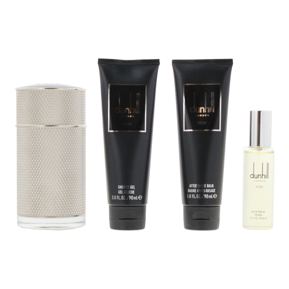 Dunhill Icon 4 Piece Gift Set: EDP 100ml - Eau de Parfum 30ml - Aftershave 90ml  - Product