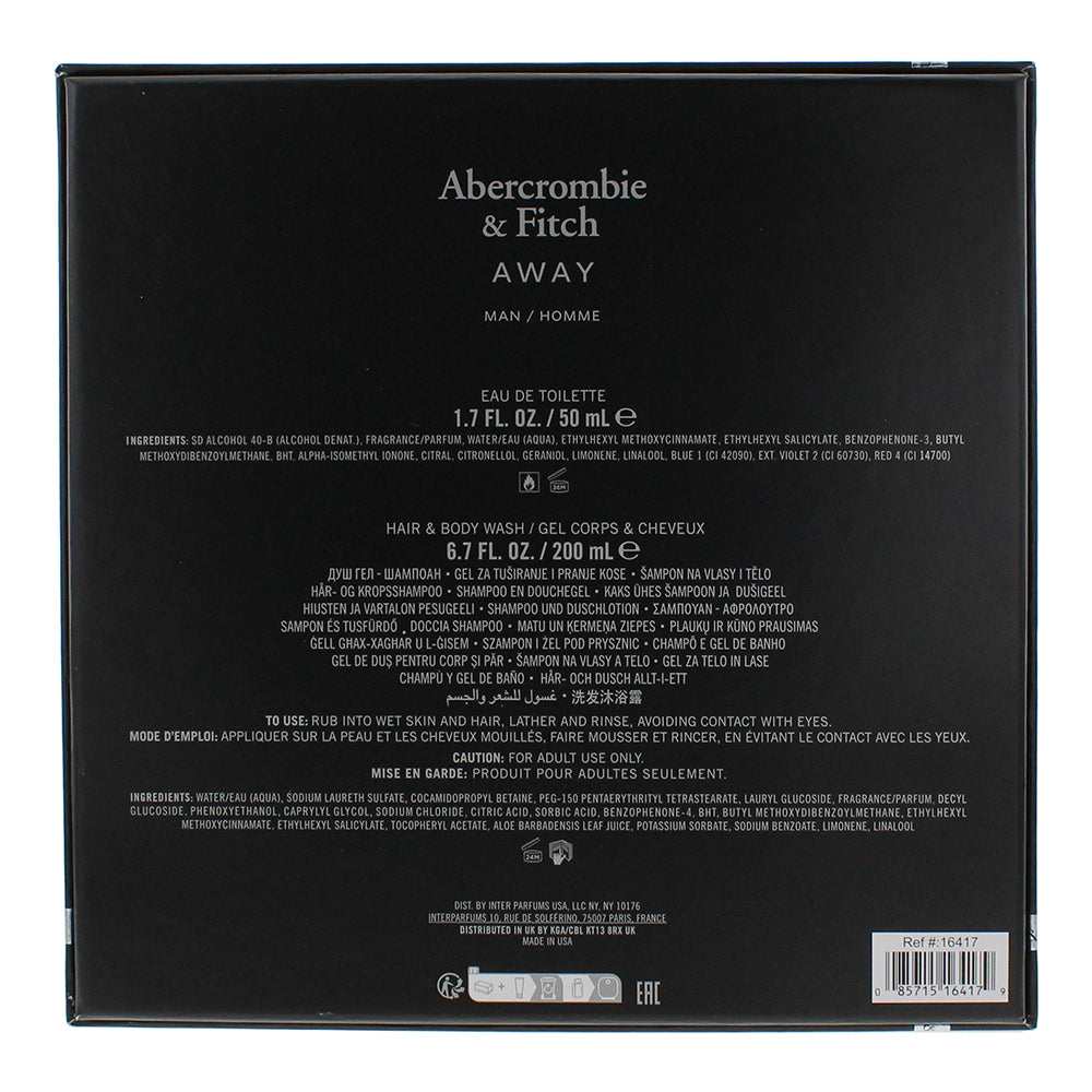 Abercrombie & Fitch Away 2 Piece Gift Set: Eau De Toilette 50ml - HBW 200ml