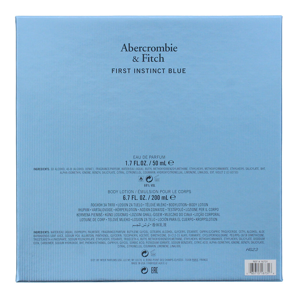 Abercrombie & Fitch First Instinct Blue 2 Piece Gift Set: Eau de Parfum 50ml - B