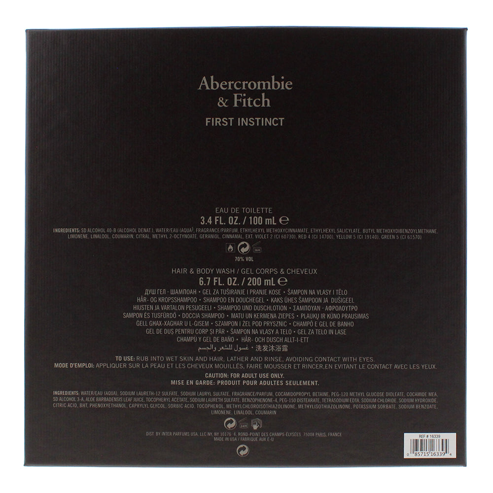 Abercrombie & Fitch First Instinct 2 Piece Gift Set: Eau de Toilette 100ml - Hai