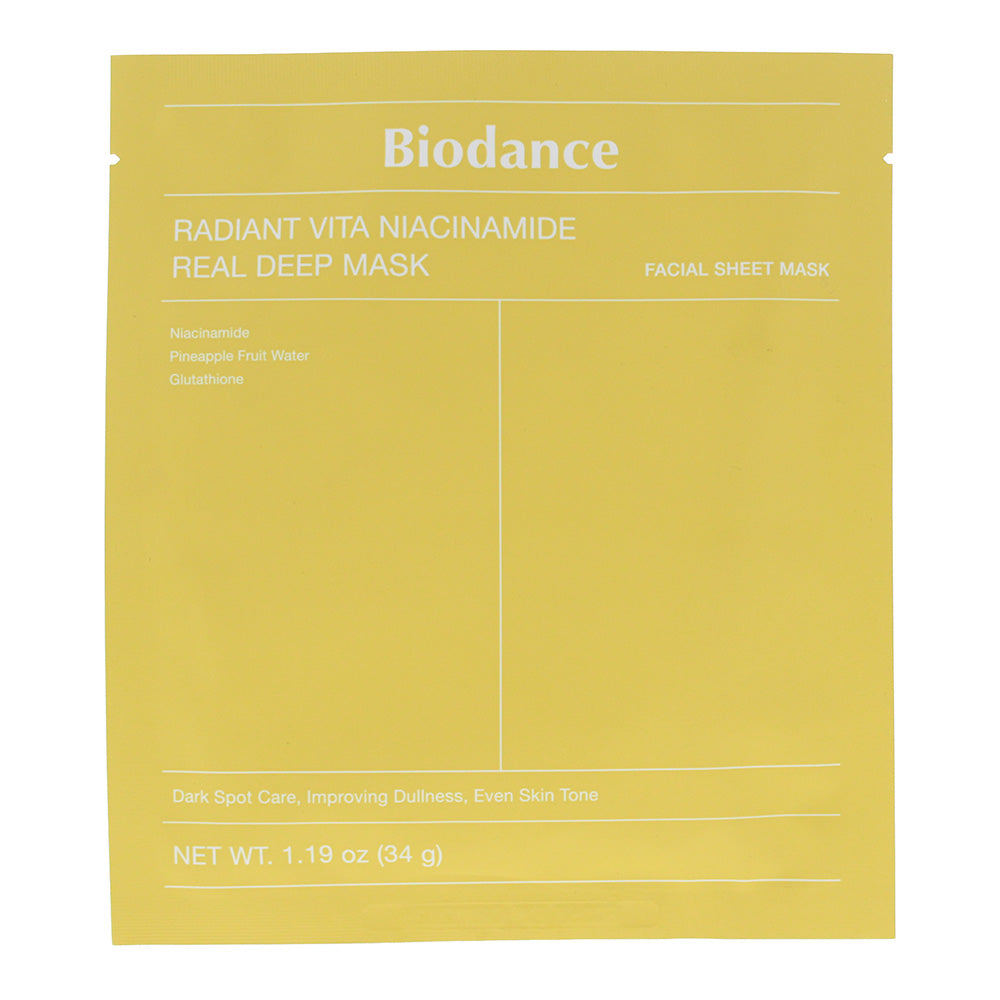 Biodance Radiant Vita Niacinamide Real Deep Mask Sheet 1 x 34g