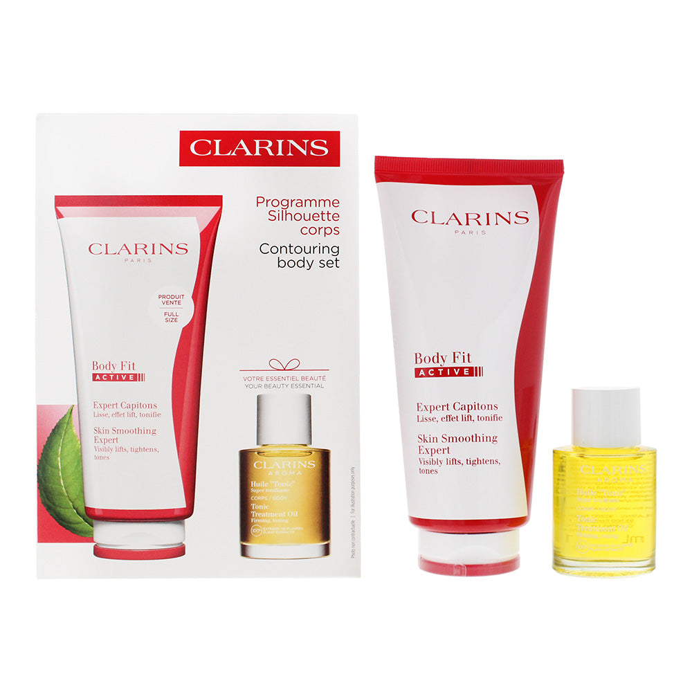 Clarins Body Fit 2 Piece Gift Set: Body Fit Active Cream 200ml - Tonic Treatment