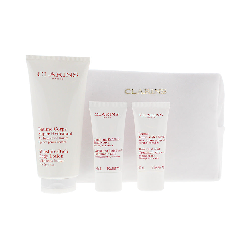 Clarins 3 Piece Gift Set: Body Lotion 200ml - Body Scrub 30ml - Hand & Nail Crea - Product
