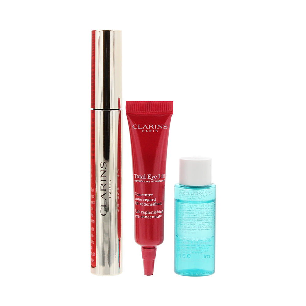 Clarins All About Eyes 3 Piece Gift Set: Mascara 8ml - Eye Serum 7ml - Make-Up R - Product