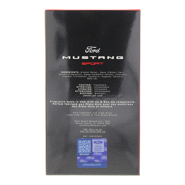 Ford Mustang Sport Eau de Toilette 100ml - Ingredients