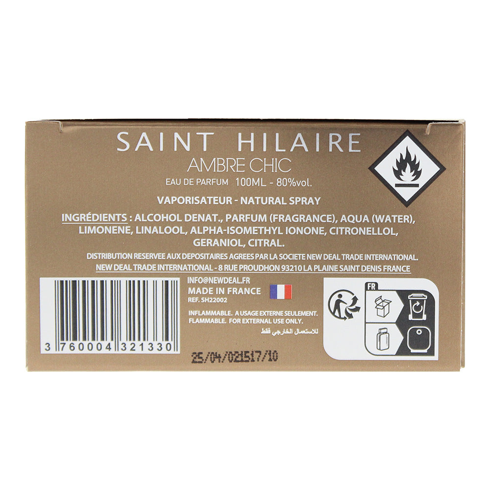 Saint Hilaire Ambre Chic Eau de Parfum 100ml - Ingredients