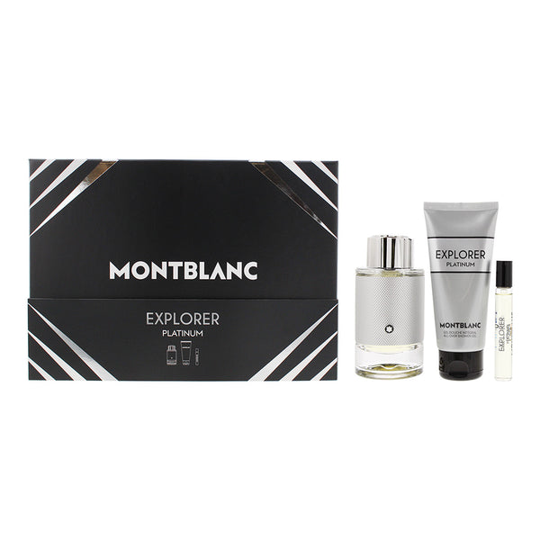 Montblanc Explorer Platinum 3 Piece Gift Set: Eau de Parfum 100ml - Eau de Parfu